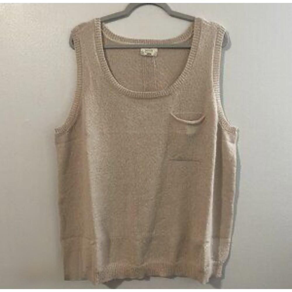 Perch by Blu Pepper Beige Coastal Minimalist Neutral Slouchy Tank Women's 3XL